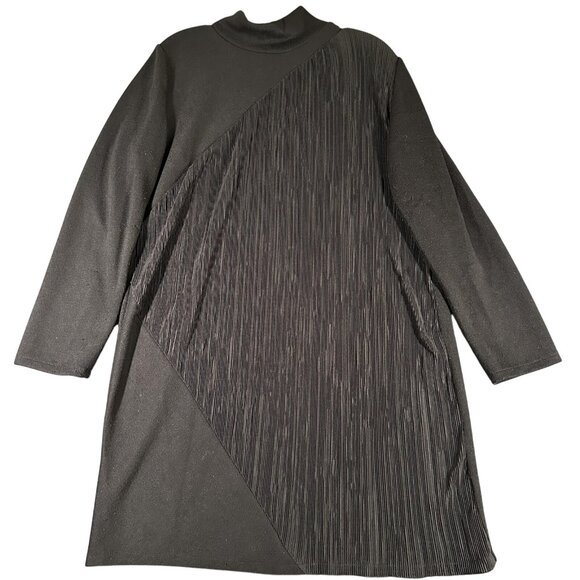 Zara Sweater Dress Womens Large Textured Long Sleeve Mock Neck Tunic Minimalist - Picture 1 of 10